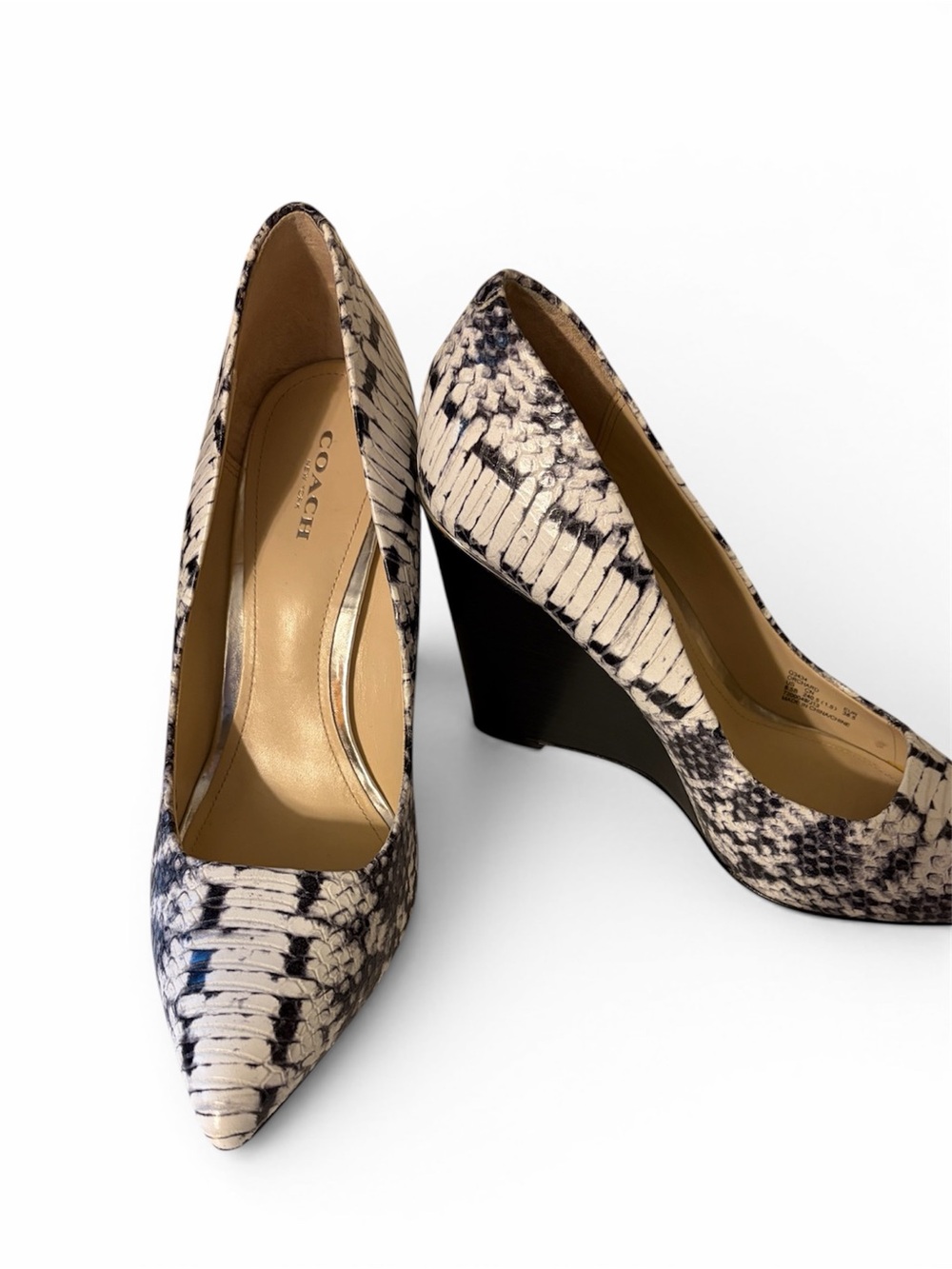 Coach Snakeskin Orchard Wedge Heels - 8.5 - Picture 2 of 6